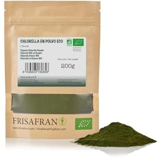 FRISAFRAN | Ekologiskt Chlorellapulver 200g | Eko Chlorella | chlorella pulver | innehåll av antioxidanter | ren och naturlig | Mikroalger | Vegetabiliska fibrer | detox | Vegetabiliskt protein