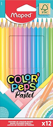 Lapices de colores maped color peps caja de 12 colores pastel surtidos