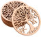 ProArts Sottobicchieri in Legno di Betulla Set da 10 in Legno - Sottobicchieri per Bevande e Caffè Tè - Sottobicchiere Riutilizzabile 10 Pezzi 10x10cm (Albero della Vita)