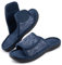 RockDove Men's Adjustable Wrap Memory Foam Slide Slipper, Size 8/9 UK Men, Navy Blue