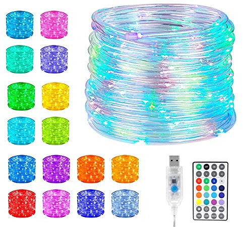 AYYDS 10m Led Lichtschlauch Bunt mit Fernbedienung, LED Schlauch, 16 Farben 4 Modi, USB Wasserdicht Lichterschlauch Lichterkette für Außen Innen Party Hochzeit Trampolin Garten Deko