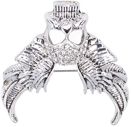 Broche Epingle, Broche Femme Vetement, Broche tête de mort perceuse, broche tête de mort en mode Unique Broche Femme Tete De Mort Decoration pour Broches, épingles(Argent ancien)