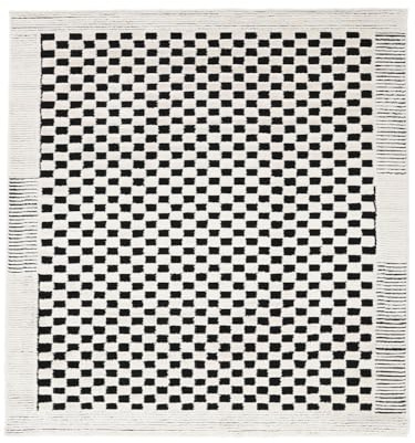 RugVista Gambit Teppich, 240 x 240 cm, Cremeweiß/Schwarz | Moderne, Quadratisch, Niedriger Stapel, Nur chemische Reinigung, Oeko-Tex 100