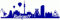 Samunshi® Ruhrpott Skyline Aufkleber Sticker Autoaufkleber City Gedruckt - 15x4,9cm brillantblau