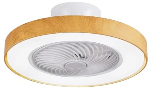 BEL AIR HOME - Ventilatore da Soffitto CATHAY LED 72W - Motore DC Silenzioso 4 Velocità - Luce Regolabile 3000K-6000K - Facile Installazione - Ventilatore Tetto con Luce, Bianco Legno, Plastica