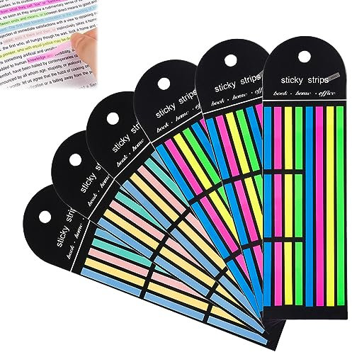 1920 Stück Haftnotizen, Highlight Strips, Haftnotizen Tabs Lang, Fluoreszierende Farbige Tags, Farbiges Transparentes Klebeband, Textmarker Klebeband Für Bücher Damit Textstellen Markieren