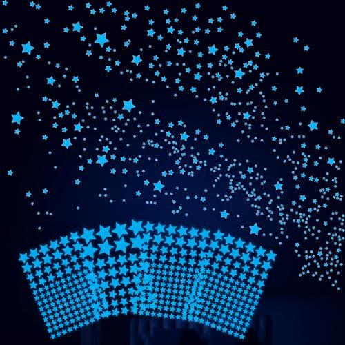 Wandaufkleber, leuchtet im Dunkeln, Sterne, Deckensterne, leuchtet im Dunkeln, Weltraum, Planet, Universum, Galaxie, Wandaufkleber für Jungen, Mädchen, Kinderzimmer, Wohnzimmer, Dekoration