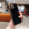 RALEAVO Compatible with iPhone 15 (6.1) Case, Cute Plating Phone Case TPU Shockproof Bumper Case for iPhone 15-Black