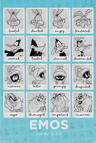 Looney Tunes - Moodsroulé Film Kinderfernsehserie Poster Plakat Druck - Grösse 61x91,5 cm + 1 Ü-Poster der Grösse 61x91,5cm
