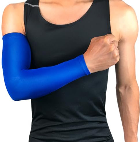 Ärmlinge für Damen Herren Jugend Kompressions Armstulpen Kühlende Armabdeckung Sonnenschutz Arm Ärmel Unisex-Ärmlinge für Radsport Golf Radfahren im Freien Spor,Blau M