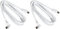 PremiumCord TV Koaxial Antennen Kabel 2m, 75 Ohm, IEC Stecker auf Buchse 90°, Abgeschirmt - für DVB-C, DVB-T/T2, 4K UHD 2160p, FULL HD 1080p 3D, Farbe weiß (Packung mit 2)