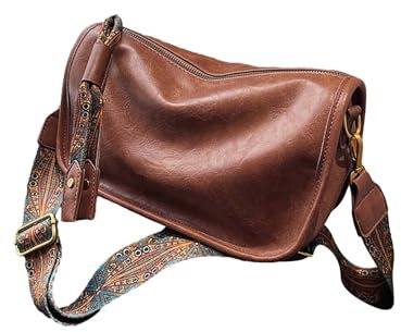 Taschen Schule Teenager Stilvolle Damen-Umhängetasche aus, einfarbig, lässig, verstellbarer Riemen, Umhängetasche O Bag Taschen Damen Kein Original (Coffee, One Size)