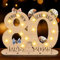 GothicBride 2025 80 Geburtstag Deko Frau Mann, Geschenke zum 80 Geburtstag Mann Geschenke Holz-Schild mit LED, 80. Geburtstag Mann Gästebuch Geldgeschenke Geburtstag Deko, Personalisierbares Geschenk