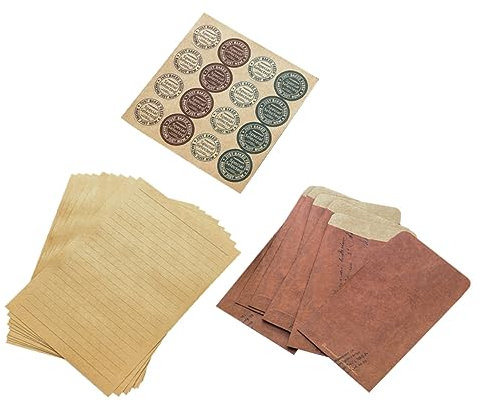 NUOBESTY Vintage Letter Writing Set Envelope Parchment Paper Valentine Letter Paper Smooth Writing Surface