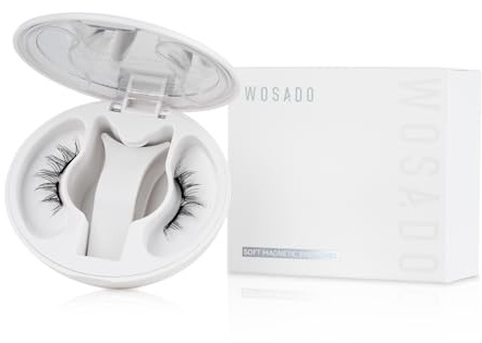 WOSADO Soft Magnetic Eyelashes Kit with Applicator All-in-One Kit, [No.12+ Iris Black] Reusable Glue-free Wispy Magnetic Lashes, Cruelty-free False Lashes, Waterproof, Lightweight Official Store