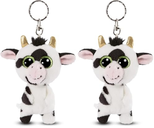 NICI Glubschis: Das Original – Glubschis Schlüsselanhänger Kuh Moolon 9 cm – Kuh Kuscheltieranhänger mit Schlüsselring für Schlüsselband, Schlüsselbund & Schlüsselhalter – Taschenanhänger