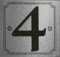 eCobbler Silver Stick On Door Numbers 0 To 9 - Number 4