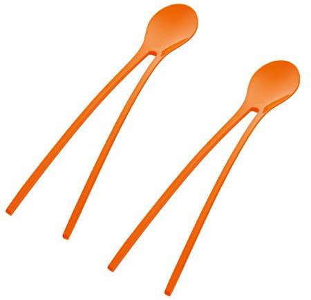 Koziol Twinny, Pince Cuillère, Baguettes, Couverts, Cuisine Accessoire, Lot De 2, Orange Opaque, 3645521