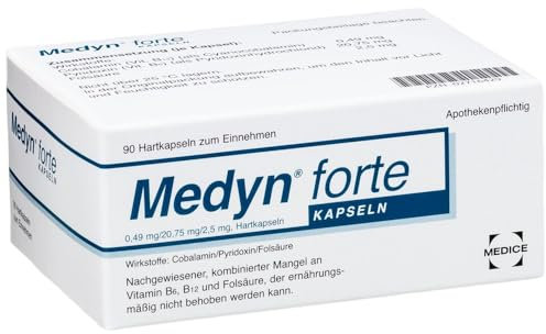 Medyn forte 90 Filmtabletten bei Erschöpfung durch Vitamin-Mangel - speziell abgestimmte Wirkkombination aus Vitamin B6, B12 und Folsäure