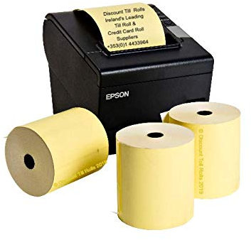 Lot de 20 rouleaux de papier thermique Jaune 80 x 80 mm