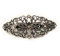 Große Haarspange, antikes Design, Silberfarben, Blume, Kristall, Diamant, Weiß, 9 cm