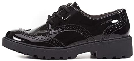 Geox J Casey Girl N Derby Synthetic, Zapatos Niñas, Negro, 40 EU