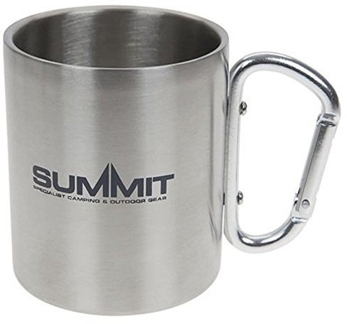 Summit Tasse à Boire avec Mousqueton en Acier Inoxydable 300 ML Argent