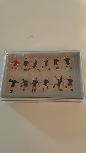 Preiser 10759 Soccer Team (11) & Referee Dark Blue Exclusive Figure Set