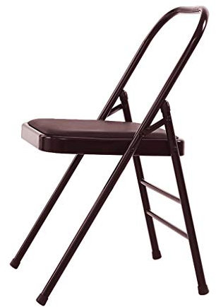 Training Yoga-Stuhl Iyengar Yoga-Stuhl Hilfsstuhl Mutiges Falten-Umgekehrtes Fitness-Stuhl Firm Slip Stabil Und Langlebig Geschenk Fitness (Color : Brown, Size : 46.5 * 78cm)