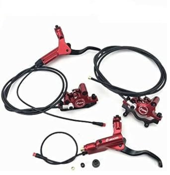 Zoom Freno a disco idraulico per E-bike HB-875-E Anteriore e Posteriore Senza Rotore (Rosso)