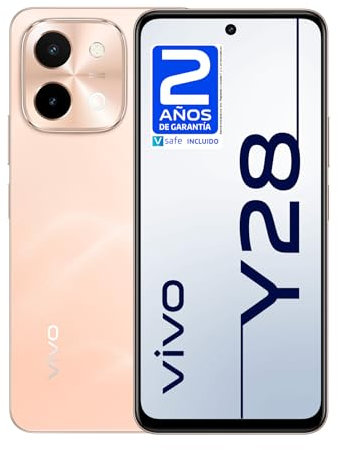 vivo Y28 Smartphone/Teléfono móvil, 8 GB + 256 GB, 6000 mAh y FlashCharge de 44 W, Cámara Principal de 50 MP, Altavoz estéreo con 300% Volumen, Pantalla de 6.68 Pulgadas, Doble SIM, Android 14