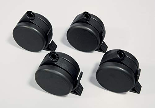 SIGEL MU051 Castors for the Meet up stand, Ø 7,5 cm, to roll across hard and soft floors, black, 4 pcs. | MU051, set of 4 castors, Ø 7.5 cm, for hard or soft floors, black