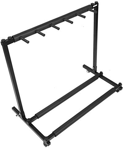 Wakects Gitarrenständer für 5 Gitarren, zusammenklappbar, Mehrfach-Gitarrenhalter mit Eisenkonstruktion und Gummipolsterung