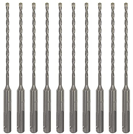 Sabre Tools 10-Pack 5/32 Inch x 6 Inch SDS Plus Rotary Hammer Drill Bits, Carbide Tipped for Brick, Stone and Concrete (5/32” x 4 x 6)