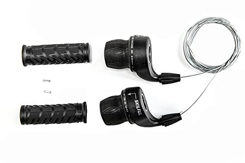 MEGHNA Fahrrad-Geschwindigkeitshebel mit Drehgriff, 6-Gang-Schaltung, Mountainbike-Schaltung, 1 Paar