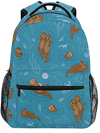 HaJie Rucksack Ocean Sea Otter Tier Reise Tagesrucksack Große Kapazität Rucksack Casual Schule Buch Tasche Schultergurte Computer Laptop Tasche für Damen Herren Teenager Mädchen Jungen