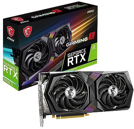 MSI Gaming GeForce RTX 3060 Ti LHR 8GB GDRR6 256-Bit HDMI/DP Nvlink Torx Fan 4 RGB Ampere Architecture OC Graphics Card (RTX 3060 Ti Gaming X 8G LHR)