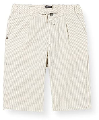 IKKS Jungen Short À Rayures Noires et Ivoires Stud Tête de Mort Xu25093.12 Bermudas, Elfenbein gestreift, 164