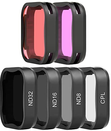 SOONSUN Confezione da 6 filtri lenti per GoPro Hero 7 6 5 nero (ND8, ND16, ND32, CPL, magenta filtro), polarizzatore circolare a densità neutra e filtri subacquei per fotocamera GoPro Hero 5 6 7 nero