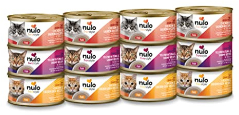 Nulo Freestyle Cat & Kitten Wet Pate Canned Cat Food,Premium All Natural Grain-Free, with 5 High Animal-Based Proteins and Vitamins to Support a Healthy Immune System and Lifestyle 2.8 oz (Pack of 12)