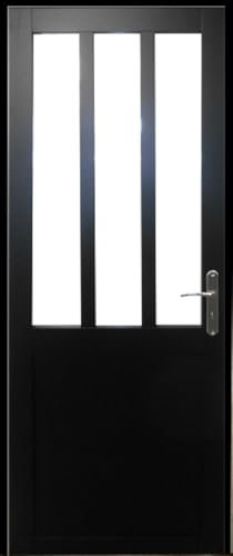 bloc Porte Atelier Noir H204 X L73 Poussant Gauchecôtes Tableau Gd Menuiseries