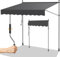 Randaco Klemmmarkise mit kurbel, 400x120cm Balkonmarkise ohne Bohren Höhenverstellbar, Einziehbar Manuell Faltarm UV-beständig Terrassenüberdachung, Einfache Montage Grau