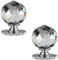 CcHhyyt Lot de 2 boutons de rechange autocollants en cristal de 40 mm de diamètre avec adhésif pour armoire, miroir, fenêtre, porte coulissante en verre, tiroir (argenté clair de lune)
