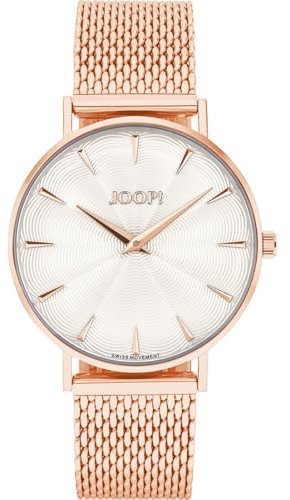 Joop! Armbanduhr Damen Quarzuhr Analog, mit Edelstahl Armband, Roséfarben, 5 bar Wasserdicht, Kommt in Uhren Geschenk Box, 2027242