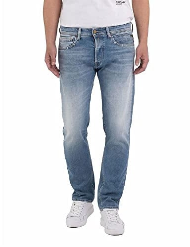 Replay Herren Jeans Grover Straight-Fit, Light Blue 010 (Blau), 27W / 30L
