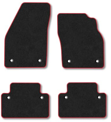 Volvo C30 (2007-2013) [Manual] Carpet Car Mats | Red Edge Trim Tailored Fit Floor Mats Full Coverage Protection Accessories Easy Clean Anti Slip Made in the UK