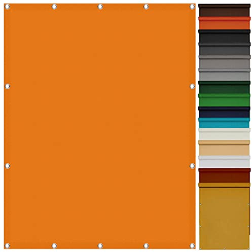 Voile D'ombrage Imperméable Rectangulaire 2 x 3.5 m Résistant aux UV Filet de Protection Solaire avec Oeillets et Cordons pour Terrasse Jardin Extérieur Balcon, Orange