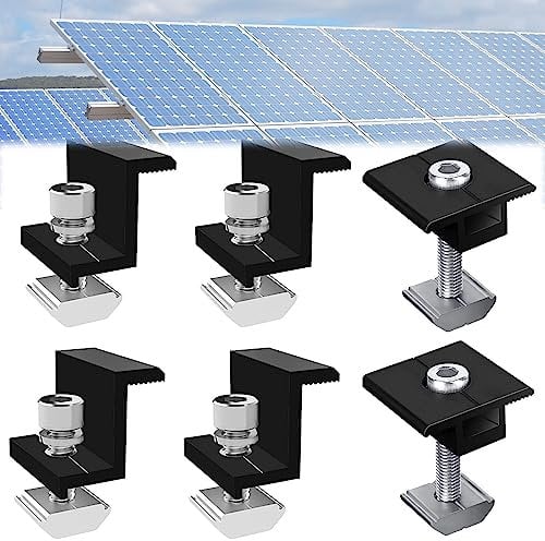 6 Pezzi Z Staffe del pannello solare 30mm Staffa Supporto Fissaggio Staffa di Fissaggio Pannello Solare kit Fotovoltaici a tensione media per pannelli incorniciati RV Walls Nero