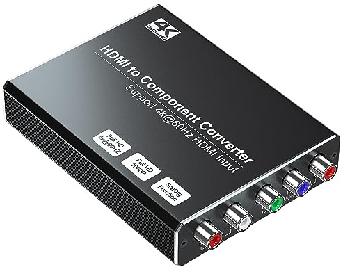 Sedytetoc 4K HDMI to Component Converter with Scaling Function, Supports 4K/60Hz HDMI 2.0 Input, Compatible with DVD/PS3/PS4/PS5/Amazon Fire TV Sticks