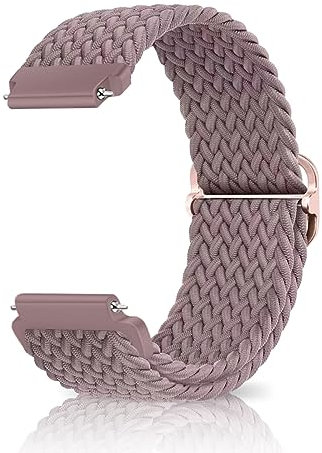 CeiBand Geflochtenes Solo Loop Elastische Armband, 18mm 19mm 20mm 22mm Schnell Verstellbares Herren Damen Weiches Aatmungsaktive Sportbänder Uhrenarmbänder Ersatzarmband - Lila